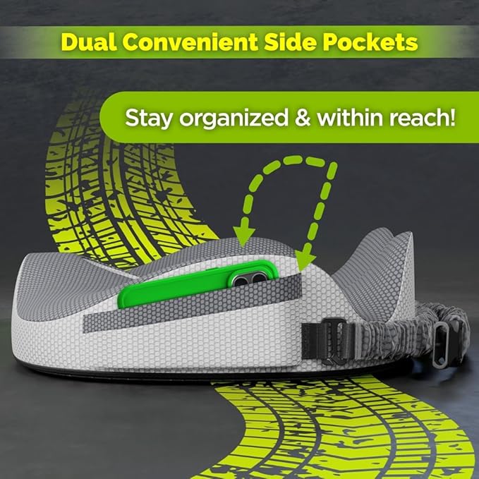 Large Truck Seat Cushion for Truck Driver Seat Cushion - Upgraded Back Support, CertiPUR-US® Certified - Thick Memory Foam, Pain Relief for Hours of Driving, Trucker Approved Big Rig - Gray