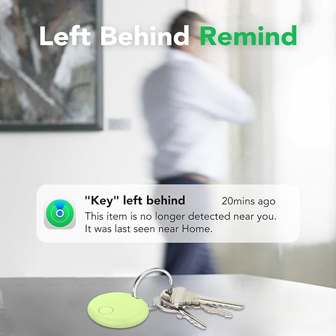 Air Tracker Tags-4 Pack: Smart Bluetooth Tracker, Item Finder Works with Apple Find My (iOS Only) App, Trakcer Tag Locator for Keys, Luggage, Satchel, weTag mini. (Not for Android Devices)