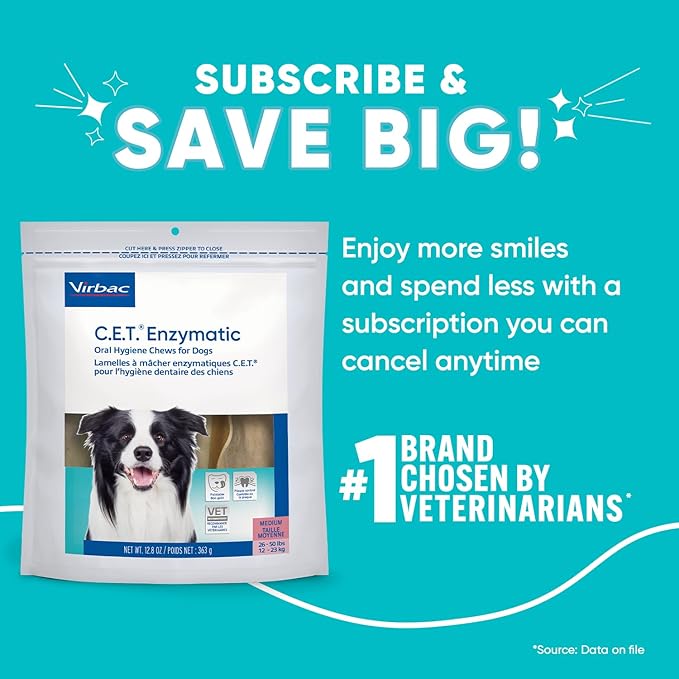 Virbac C.E.T. Enzymatic Oral Chews for Dogs 26-50 lbs, 30 ct