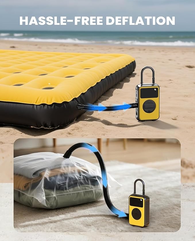 Tire Inflator Portable Air Compressor, 150PSI Cordless Tire Pump & 4.0 kPa Air Pump For Car, Sedans, Bicycle Tires, Air Mattresses and Inflatables