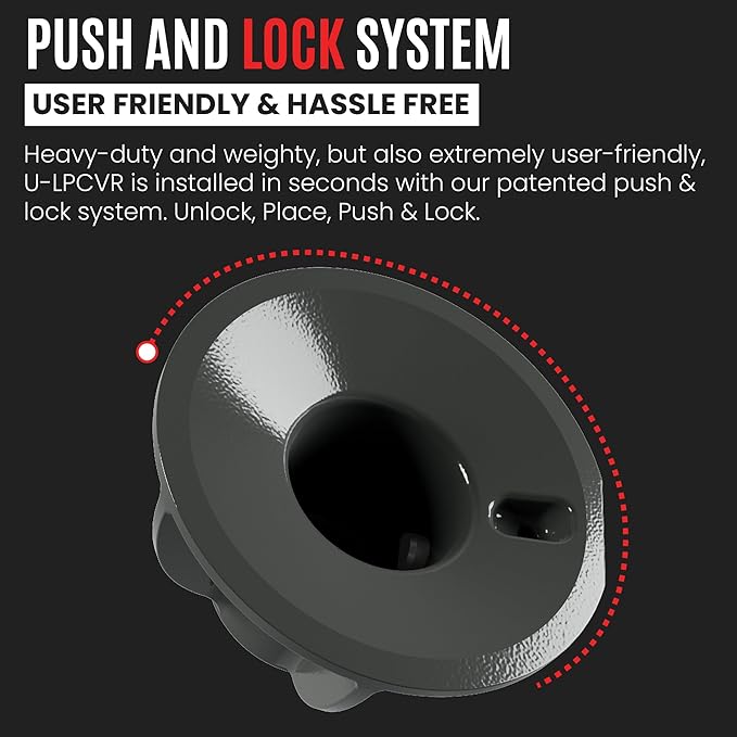 AMPLock - U-LPCVR 1-Cylinder Heavy Duty King Pin Lock for Semi-Trailer and 5th Wheel - Anti Theft Trailer Hitch Lock, Patented Keyed Alike Commercial & Travel Trailer Hitch Locks with Keys