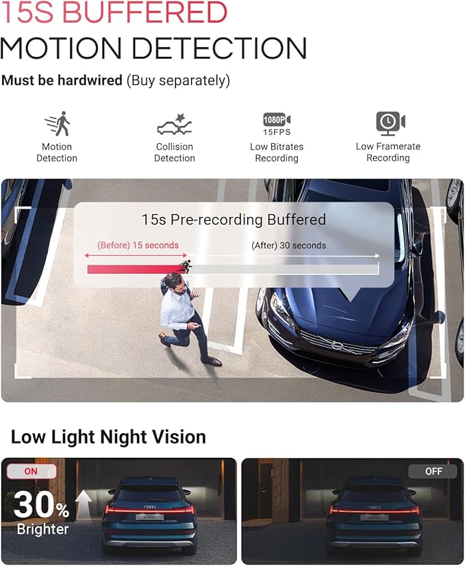 Vantrue E1 Pro 4K Mini Dash Cam Front, STARVIS 2 PlatePix HDR Night Vision Car Camera, Built-in 5G WiFi GPS, 1.54'' IPS Screen, Voice Control, 24/7 Buffered Parking Mode, Support 1TB Max