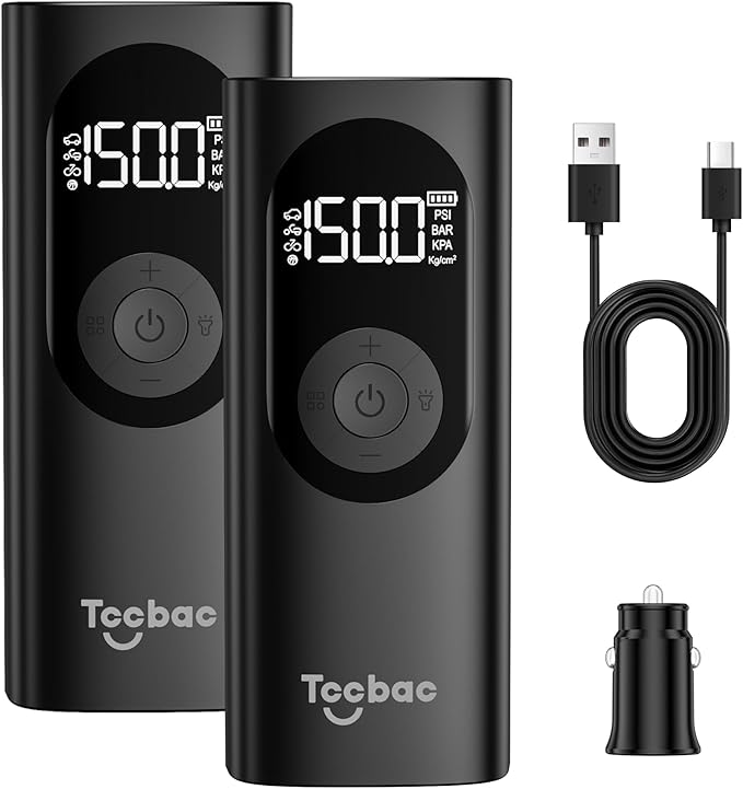 Tire Inflator Portable Air Compressor for Car,with Car Power Adapter Kit (2-Pack)