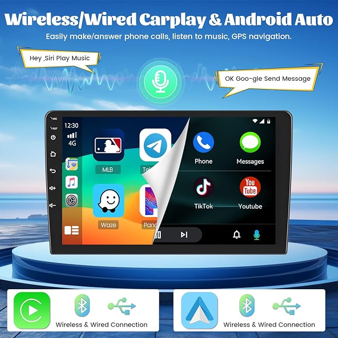 [8 Core 6+128G] Radio for Subaru Forester Impreza WRX STI 2008-2012, Roinvou Android 9 Inch Touch Screen Car Stereo with Wireless Carplay Android Auto/Bluetooth 5.0/32 EQ/GPS/5GHz WiFi/59UI