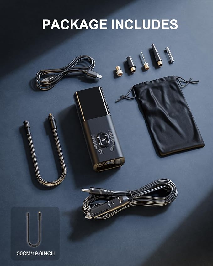 Tire Inflator Portable Air Compressor, 180PSI Cordless Air Compressor, 6X Faster Air Pump with Digital Pressure Gauge, Tire Pump with Dual Mode Inflation for Car, Motorcycle, Bicycle and Ball