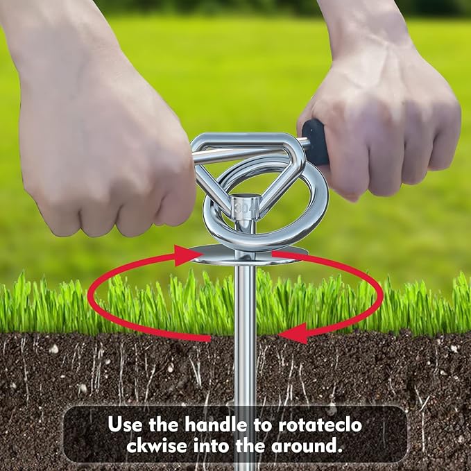 Dog Tie Out Cable and Stake,with 30FT Heavy Duty Cable,360° Swivel Run Anchor -Dog Runner for Yard- for Large Dogs up to 150 lbs-Dog Stakes for Outside Yard Outdoor Camping