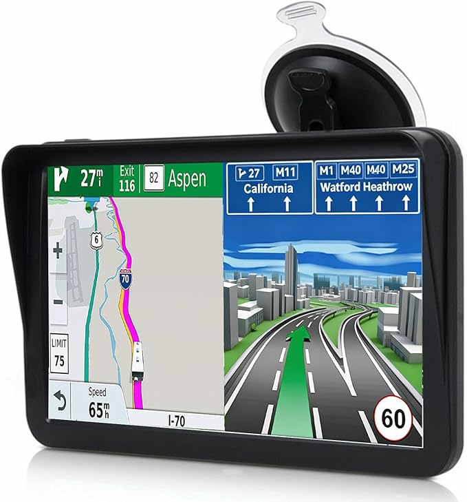 Car GPS Navigation, 2025 Map 9 inch Touch Screen Car GPS Navigation System, Voice Turn Direction Guidance, Support Speed and Red Light Warning(Free Update Lifetime Map)