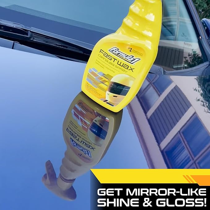 Formula 1 Complete Car Detailing Kit - Clean & Protect Every Surface, Includes Car Wash and Wax, Wheel Cleaner, Interior Spray and Microfiber Towel (5 Piece Bundle)