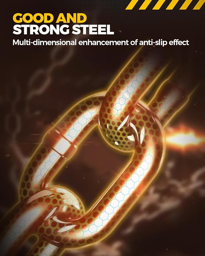 KYX Upgrade Alloy Steel Tire Chains for Car/SUV/Pickup Truks, Adjustable Universal Emergency Snow Chains for Pickup Trucks and Off-road SUV Car Tires 235 245 255 265 275 285 - Set of 6, Alloy Steel