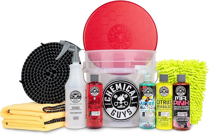 Chemical Guys HOL121 Best Car Wash Bucket Kit, (Safe for Cars, Trucks, SUVs, RVs & More) 11 Items