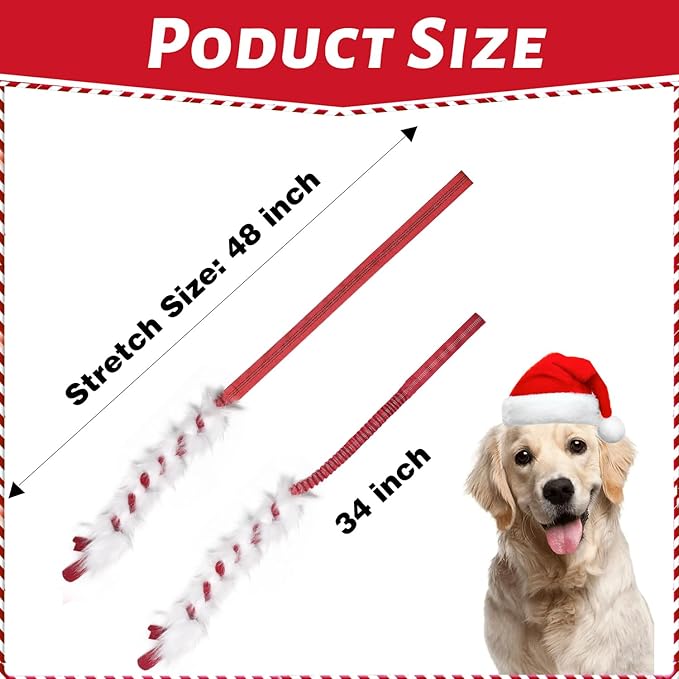 Wodoca Christmas Dog Tug Toys - Rope Toys for Aggressive Chewers, Xmas Pet Gifts, Large Dog Chew Toy, Ideal for Training, Hand Made (Red)