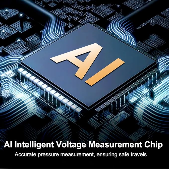 Tire Inflator Portable Air Compressor - 150 PSI Cordless Tire Pump with 10000mAh Rechargeable Battery & Emergency Light Air Pump for Car Tires Ebike Motorcycles Bicycles Balls W/Tire Gauge Pressure