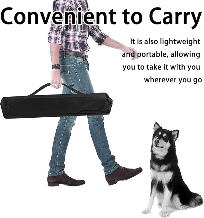 Adjustable Dog Agility Jump Set – Training Hurdles with Height Adjustable Bars, Portable Design with Carry Bag for Indoor & Outdoor Agility Courses (A-Jump Pole-1)