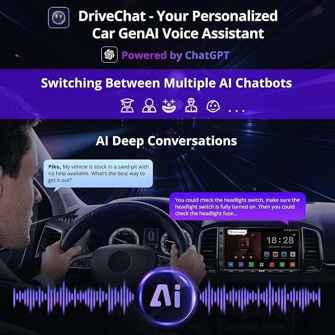 ATOTO A5L 7inch Android Double DIN Car Stereo, Wireless CarPlay & Android Auto, Wi-Fi/Bluetooth/USB Tethering, 2G+32G Touchscreen Car Radio, Backup Camera, MirrorLink, DSP/FM/AM/SWC, AI&GPS Tracking