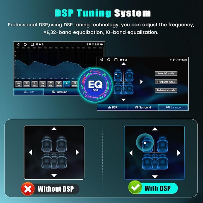 2+64G Android 15 Car Stereo for Hyundai Sonata 2009 2010 (Manual A/C),9 inch Touch Screen Radio Wireless Apple CarPlay Android Auto DSP 5G WiFi Bluetooth GPS+Free AHD Backup Cam