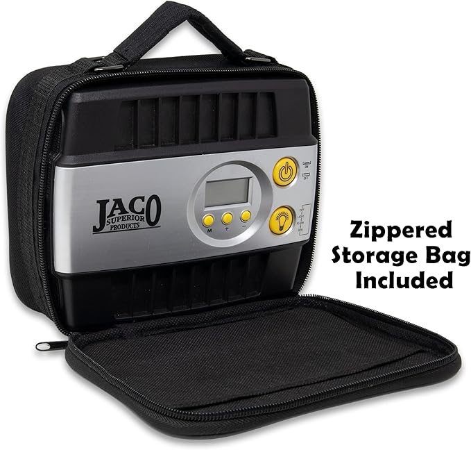 JACO SmartPro 12V Tire Inflator Air Compressor - Portable Automatic Digital Tire Pump (Max 100 PSI, 12-volt DC)