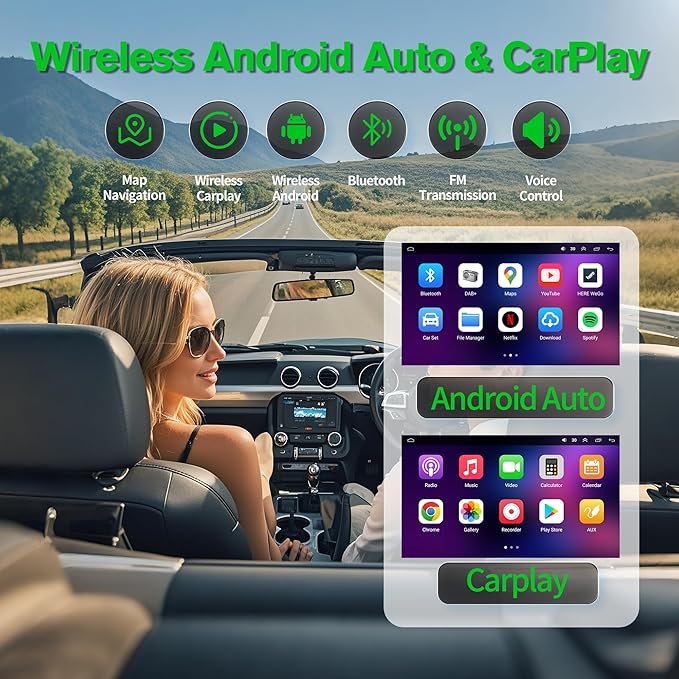 (Only for Manual AC) [4+64G] Car Stereo w/Wireless Carplay & Android Auto for Ford F150 2009 2010 2011 2012 Android 13 9" Touchscreen Radio Upgrade w/AHD Camera, GPS Navigation, SWC, WiFi, FM