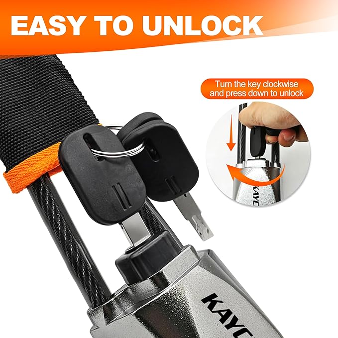 KAYCENTOP Car Steering Wheel Lock, Seat Belt Lock, Car Locks Anti-Theft Device with Aluminum Alloy Lock Housing, Max 17 Inch Length, High Visibility and Light-Weight, Universal Fit, 3Keys(Black)