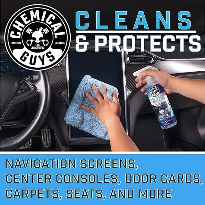 Chemical Guys HOL414 Total Interior Cleaner and Protectant, Refill Kit With 2 Dilution Bottles & 3 Premium Microfiber Towels (Safe for Cars, Trucks, SUVs, Jeeps, Motorcycles, RVs & More) 64 fl oz
