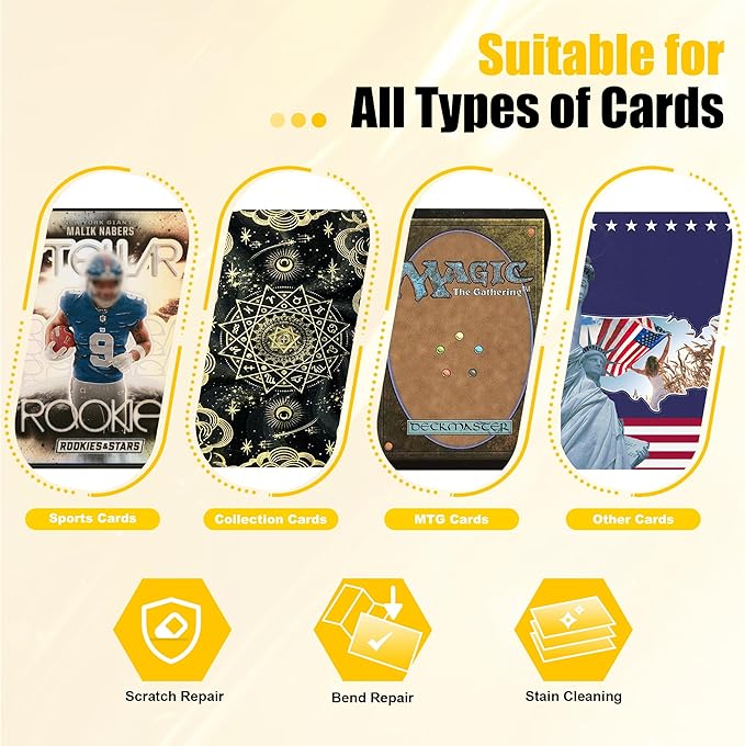 Card Care Clean Kit,17-in-1 Card Cleaning and Polishing Restoration Kit, Trading Card Cleaning Box with Cleaning Spray and Balck Nitrile Gloves, Suitable for Surface Card Care&Flatten Edges