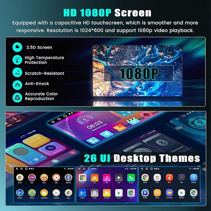 2+64G Android 15 Car Stereo for Hyundai Sonata 2009 2010 (Manual A/C),9 inch Touch Screen Radio Wireless Apple CarPlay Android Auto DSP 5G WiFi Bluetooth GPS+Free AHD Backup Cam