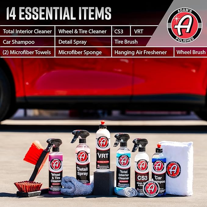 Adam's Polishes Essential Car Wash Kit (14-Item) - Auto Detailing Car Care Cleaning Kit Car & Truck Lovers, Dads, Moms and DIYers