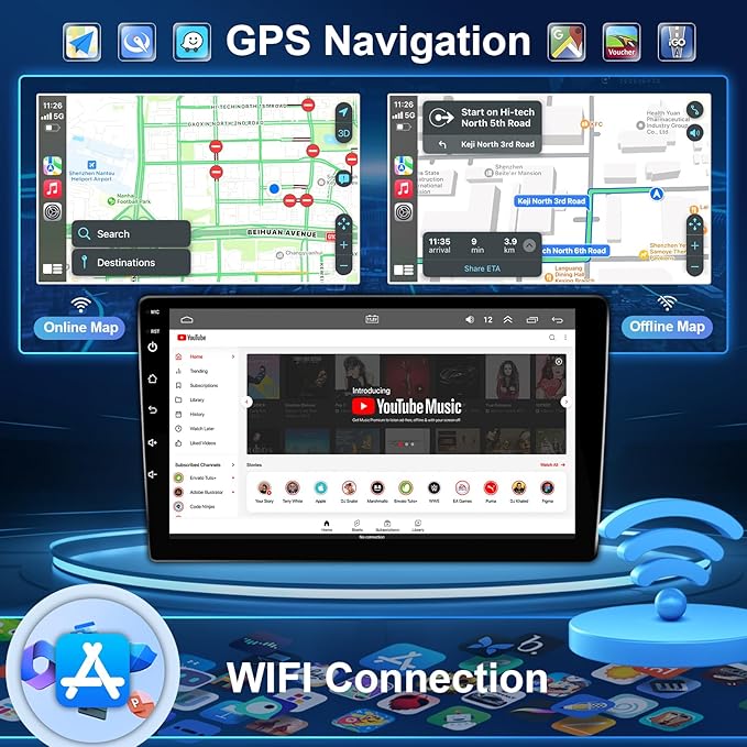 Leadfan Car Radio Stereo for Honda Civic 2012 Compatible with Wireless Apple Carplay Android Auto, 9 Inch Touchscreen GPS Navigation WiFi Bluetooth Backup Camera MirrorLink Mic 2+32G