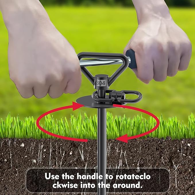 TOMBABY Dog Tie Out Cable and Stake,with 20FT Heavy Duty Cable,360° Swivel Dog Anchor& Anti-Tangle,Dog Runner for Yard,Dog Stake Allows Dogs Up to 150 lbs, Dog Stakes for Outside Beach,Camping, Yard