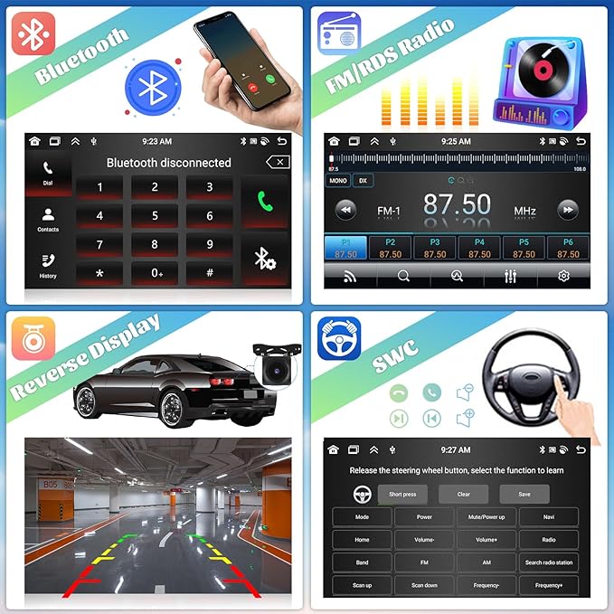 [8 Core 6+128G] Radio for Subaru Forester Impreza WRX STI 2008-2012, Roinvou Android 9 Inch Touch Screen Car Stereo with Wireless Carplay Android Auto/Bluetooth 5.0/32 EQ/GPS/5GHz WiFi/59UI