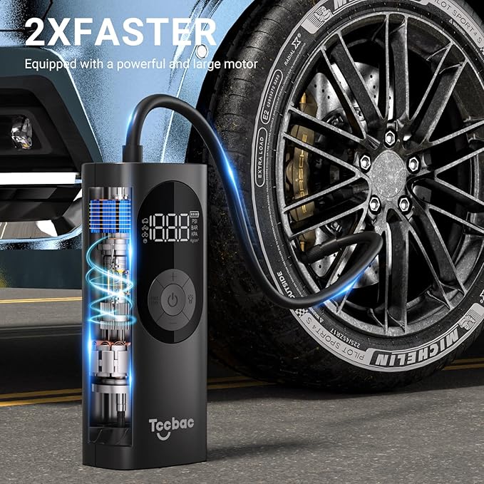 Tire Inflator Portable Air Compressor for Car,with Car Power Adapter Kit (2-Pack)