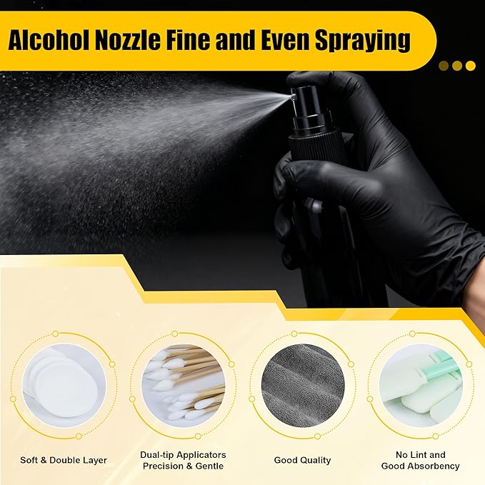 Card Care Clean Kit,17-in-1 Card Cleaning and Polishing Restoration Kit, Trading Card Cleaning Box with Cleaning Spray and Balck Nitrile Gloves, Suitable for Surface Card Care&Flatten Edges