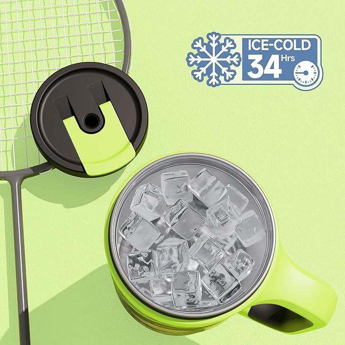 POWCAN 40 oz Tumbler with Handle, 2-in-1 Straw and Sip Lid, Leakproof, Dishwasher Safe, Insulated Stainless Steel Travel Coffee Mug, Keeps Cold for 34 Hours, Fits in Car Cup Holder (Furious Fast)