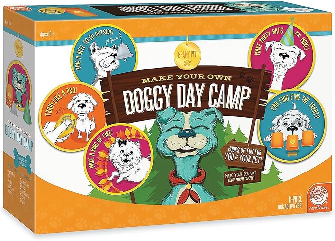 MindWare Make Your Own Doggy Day Camp – Deluxe Outdoor Activity Kit for Dog Lovers with Many Fun Training & Play Challenges | Interactive Bonding Gift for Active Dogs & Their Humans