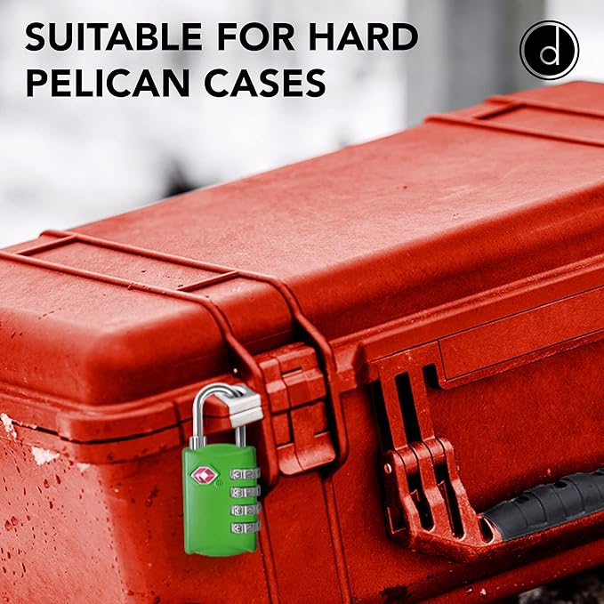 TSA Locks for Luggage, 2-Pc Durable Steel Padlock, Keyless Easy to Read 4-Digit Combination Lock for Backpacks, Travel Suitcases, Toolbox, Filing Cabinets, Baggage & Gym Locker, Green