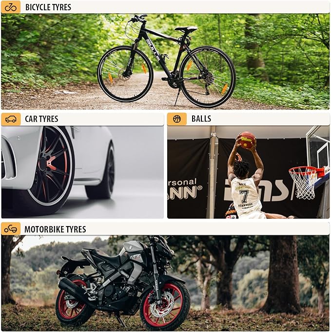 Tire Inflator Portable Air Compressor for Car,Large motor 2x Fast,Tccbac Bike Pumps with 150 PSI High Pressure Gauge and LED Light,Tire Pump Auto Shut-Off Electric Air Pump for Car Ball Motorcycle