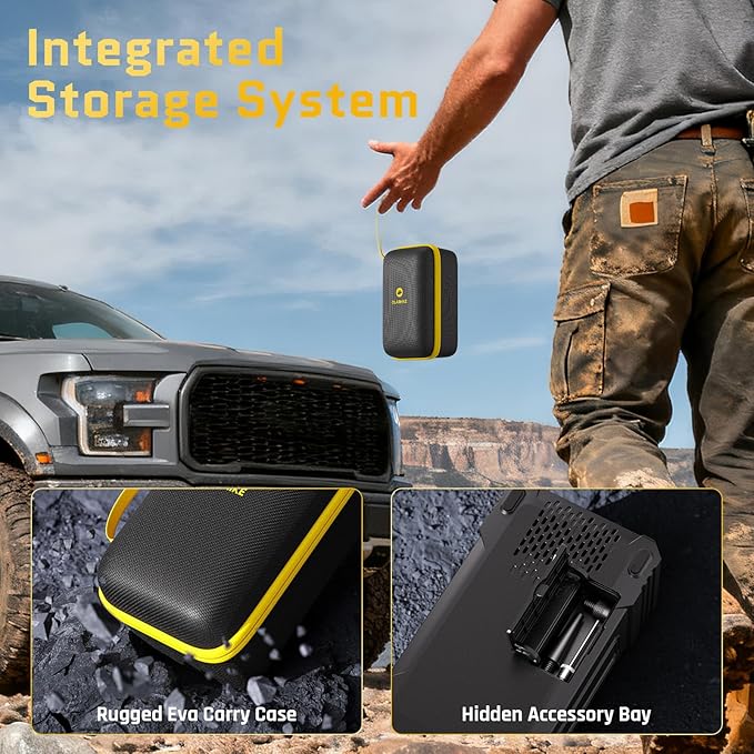 OlarHike Powerful Tire Inflator Portable Air Compressor, Dual Mode for Heavy Duty Vehicle, 12000mAh & 12V DC, Air Pump for Car Tires, Pickup Truck, Jeep and Off-Road.Tire Digital Gauge & LED Light