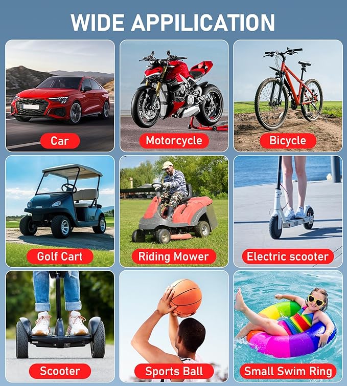 Tire Inflator Portable Air Compressor, 150PSI Cordless Air Pump for Car Tires, Bike Tire Pump with Pressure Gauge, Auto Shut Off, LED Light for Car Motorcycle Bicycle