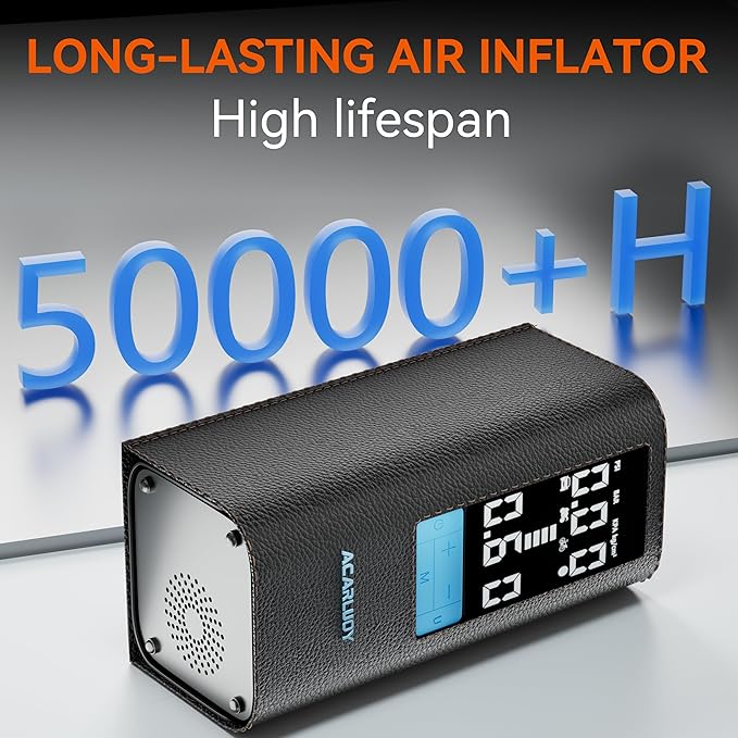 Portable Air Compressor for Car Tires - 3X Faster Inflation, Fit for Kia Soul(2014-2020),6000mAh Battery, LCD Screen, LED Light,Auto Shutoff