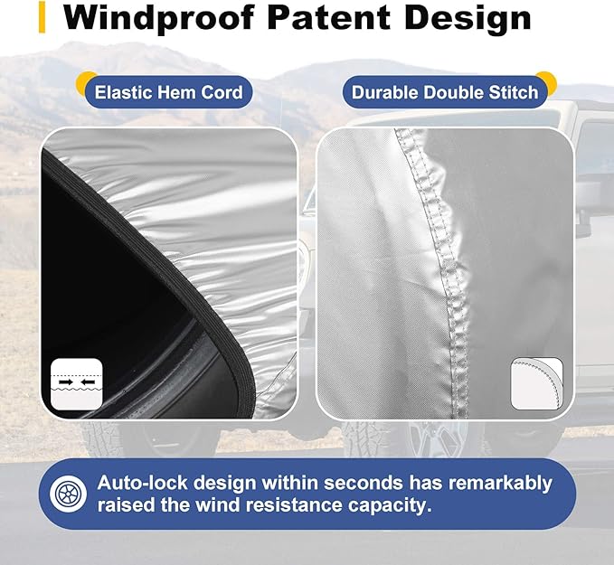 Explore Land Weatherproof Tire Covers 4 Pack Alumium Wheel Protector for Truck, SUV, Trailer, Camper, RV,S (Fits Diameter 26"-28.75"), Silver, Set of 4