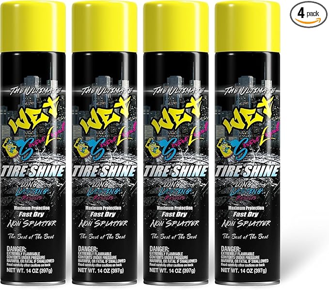 Street Legal The Ultimate Wet Tire Shine 14 oz Spray 4 Cans