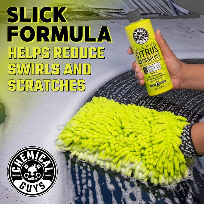 Chemical Guys Ultimate Scratch-Free Detailing Car Wash Bucket Kit with Accessories, Car Detailing Kit With Dirt Trap, Wash Mitt, Lid, and 16 oz Soap, Safe For Trucks, SUVs, Motorcycles, RVs