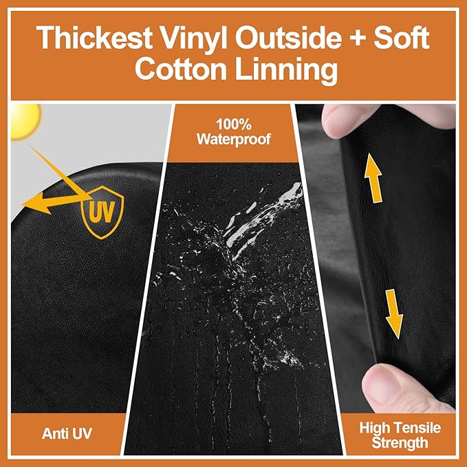 Leader Accessories Tire Covers (4 Pack) - Heavy Duty Waterproof Wheel Protectors for Truck, SUV, Jeep, Camper,Trailer, RV - Universal Fits 29.25-31.75 Inches Diameter, Black