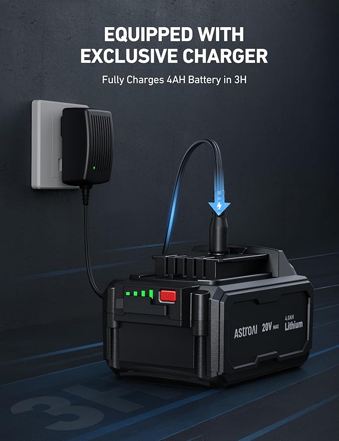 AstroAI TC4 Portable Air Compressor Tire Inflator, 470W 18V Cordless Air Pump for Truck Tires with 4000mAh Battery, 150PSI Heavy Duty Air Compressor with Digital Display for Car, RVs, SUV