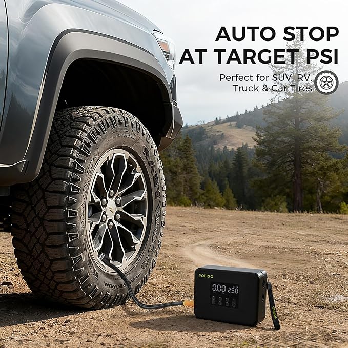 Tire Inflator Portable Air Compressor,160PSI Dual Power Electric Air Pump for Tire, Air Inflator in Auto Shut-Off, Digital Pressure Gauge Display for Truck, Cars, Motorcycles, Bikes & Balls