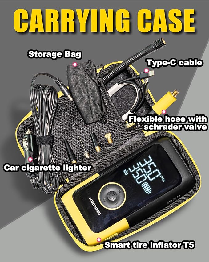 Tire Inflator Portable Air Compressor, Ultra Fast Dual-Cylinder Air Pump for [Pickup & Large Car Tires] with Fine-Tune Mode, Pressure Gauge, 12000mAh&45W Fast Charge fits MPV, SUV, Cars, Motor