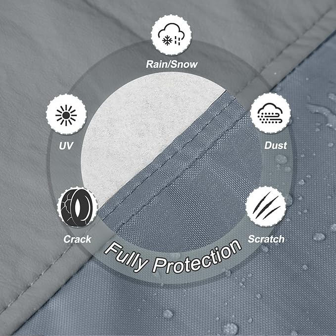 Explore Land Tire Cover with Handle - Seasonal Spare Tire Bag, Heavy Duty Winter Wheel Storage Tote Against Dust and Scratches, 4 Pack (Fits Diameters 32''-34.75'', Charcoal)