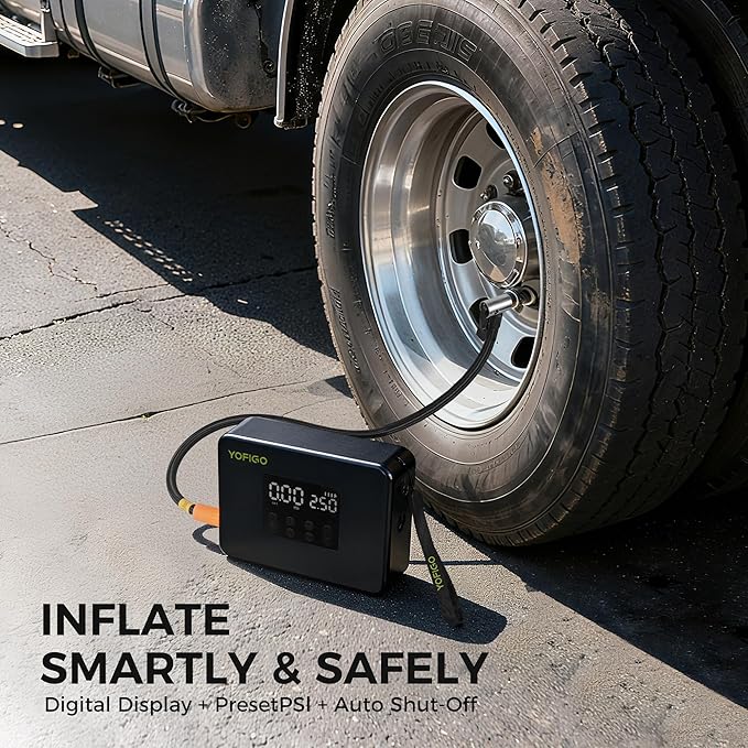 Tire Inflator Portable Air Compressor,160PSI Dual Power Electric Air Pump for Tire, Air Inflator in Auto Shut-Off, Digital Pressure Gauge Display for Truck, Cars, Motorcycles, Bikes & Balls