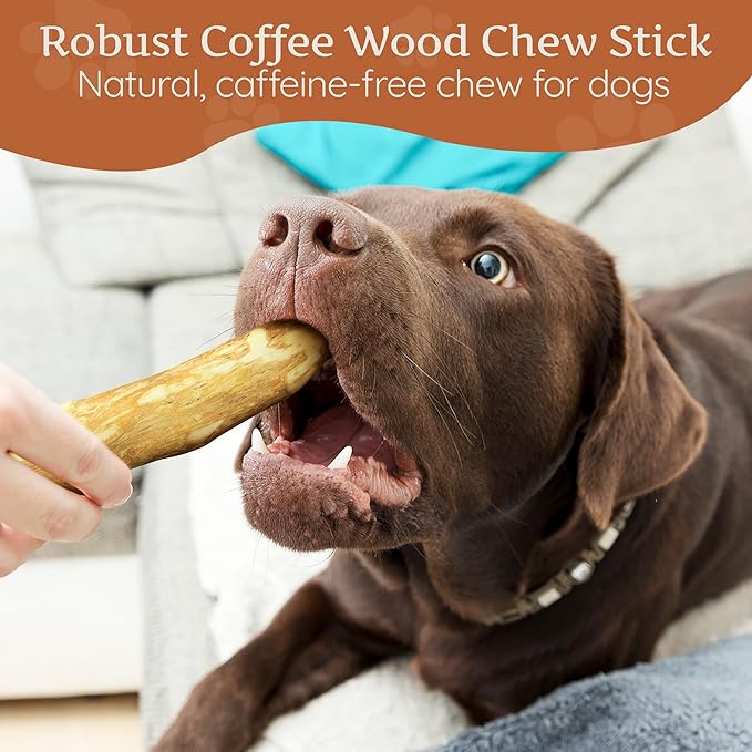Wildfang® Coffee Wood Dog Chew, Large - Tough Chew Toys for Aggressive Chewers, Dog Teething Toys for Puppies, Training for Chewing Muscles, Coffee Tree Sticks for Large Dogs (55-99 lbs), Pack of 3