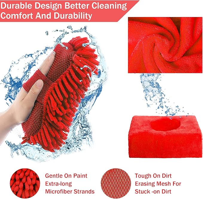 Car Wash Kit Car Wash Cleaning Kit Car Wash Foam Gun Sprayer Microfiber Sponge and Towels Car Foam Gun Tire Brush Collapsible Bucket Car Washing Kit