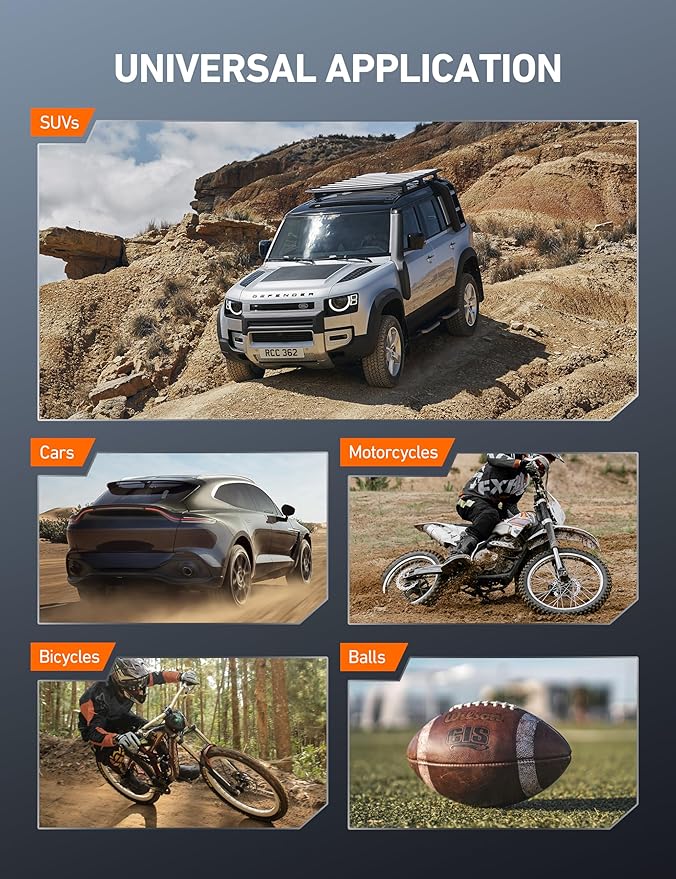 AstroAI TC4 Portable Air Compressor Tire Inflator, 470W 18V Cordless Air Pump for Truck Tires with 4000mAh Battery, 150PSI Heavy Duty Air Compressor with Digital Display for Car, RVs, SUV Red